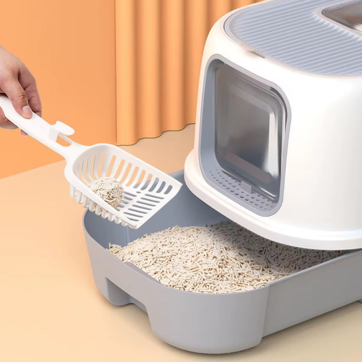 Cat Enclosed Large Litter Box