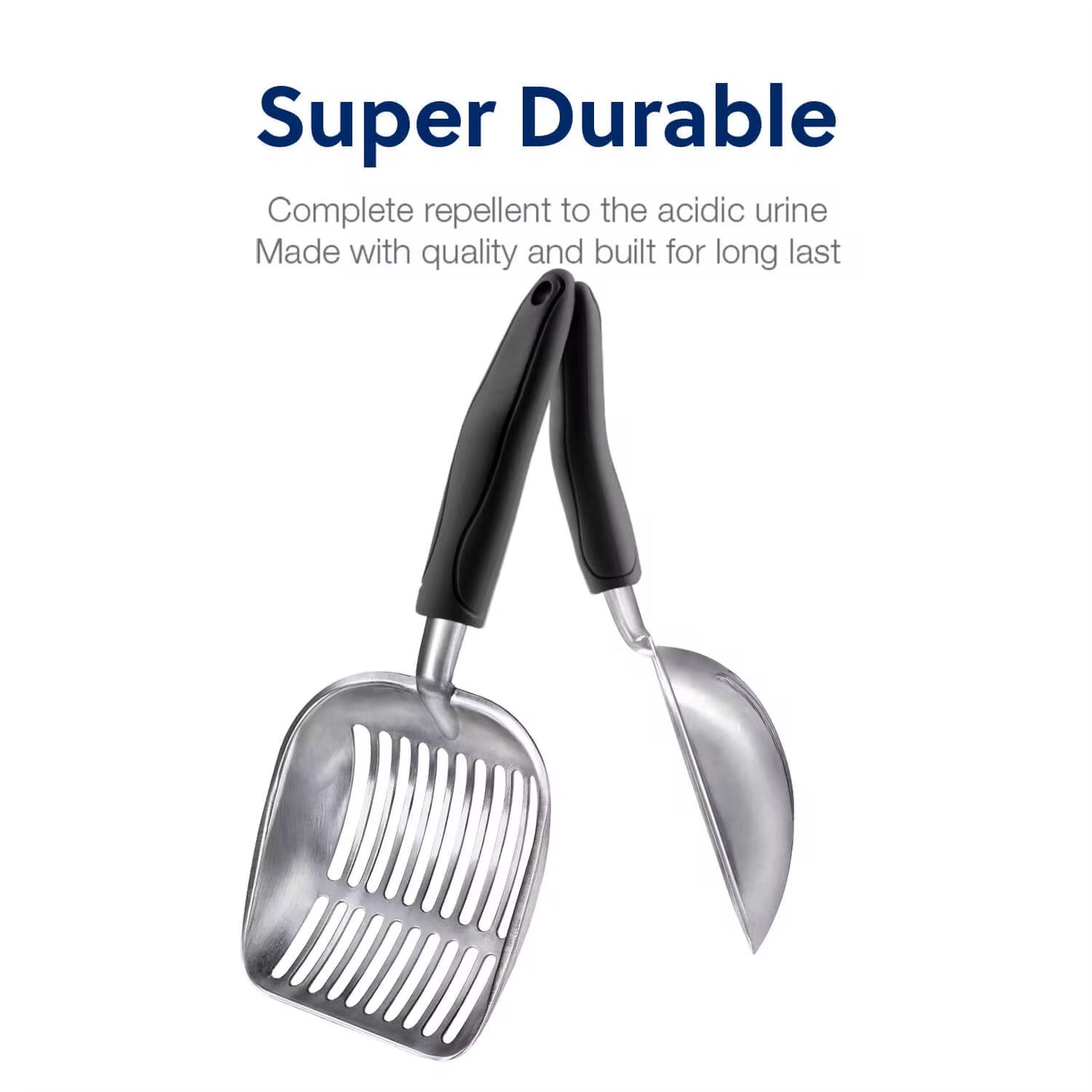 უჟანგავი ფოლადის დიდი ნიჩაბი (კატის ტუალეტის)