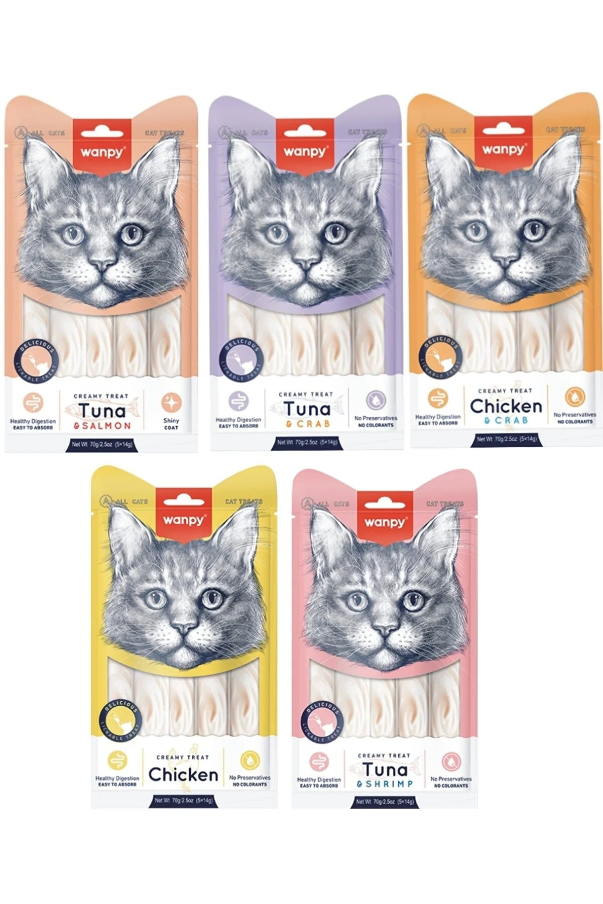 Wanpy Cat Cream-Treats 5piece/pack