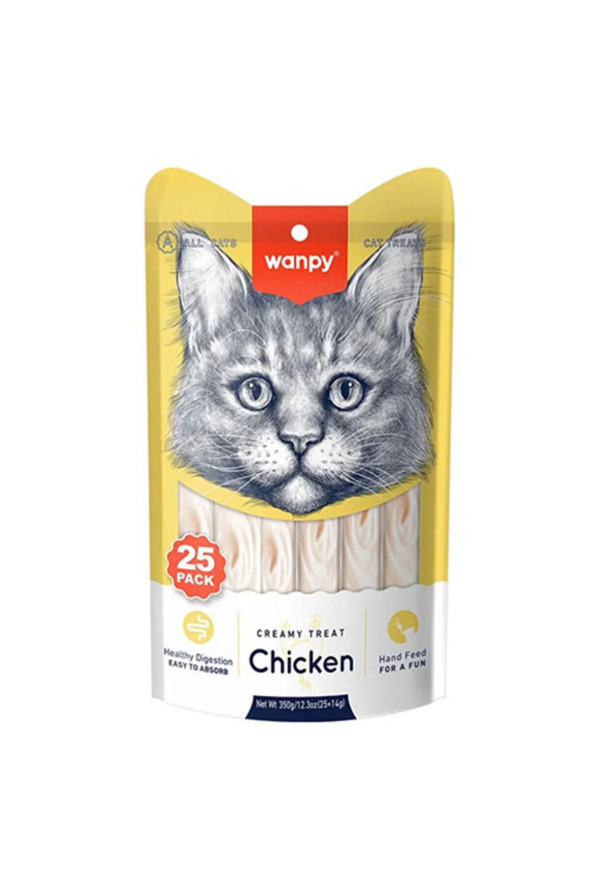 Wanpy cat cream-treats chicken (25 pcs)