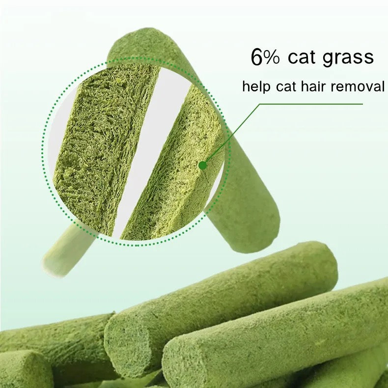 Freeze-dried cat grass sticks