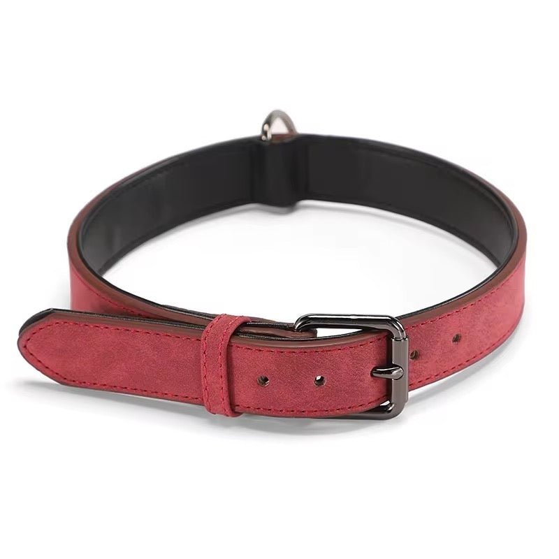 Dog leather collar