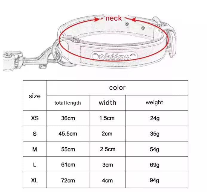 Dog leather collar