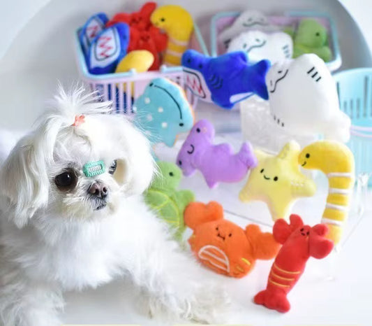 Dog soft toy "ocean creatures"
