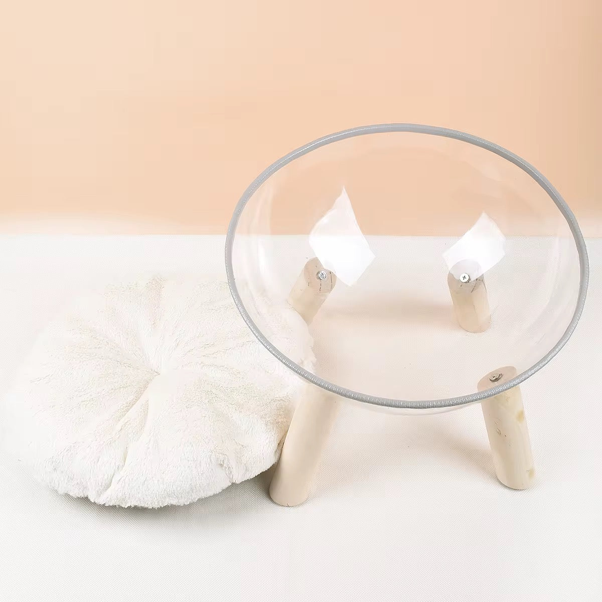 Pet transparent chair with pillow