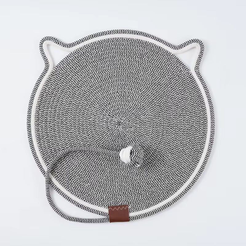 Cat scratcher mat with toy