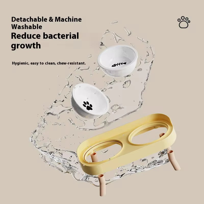 Pet Double Ceramic Bowl (Elevated)