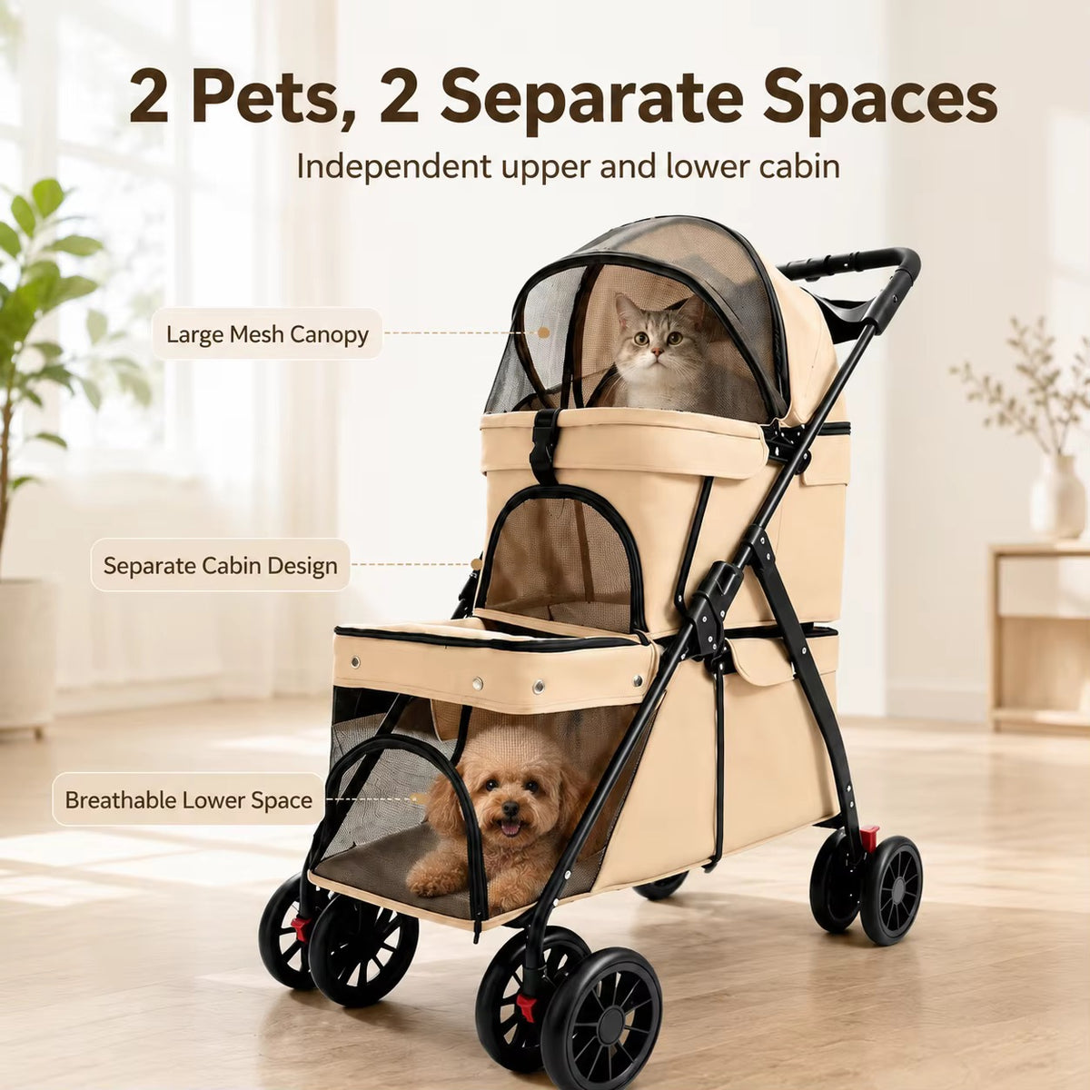 Pet Double Stroller (Two-tier)