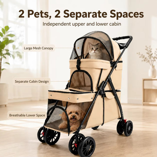 Pet Double Stroller (Two-tier)