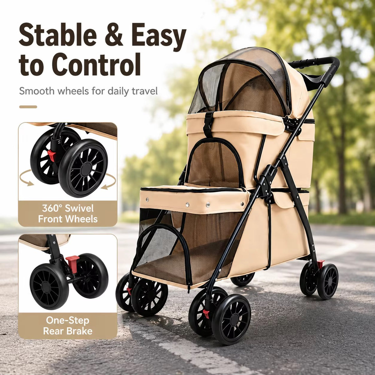 Pet Double Stroller (Two-tier)