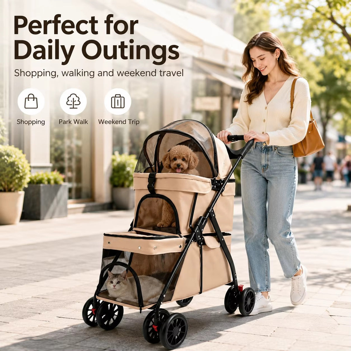 Pet Double Stroller (Two-tier)