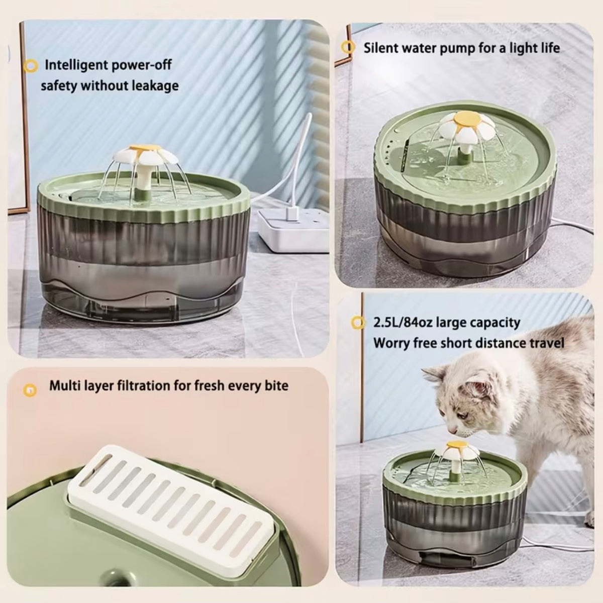 `Pet Water Dispenser (Fountain) Flower style