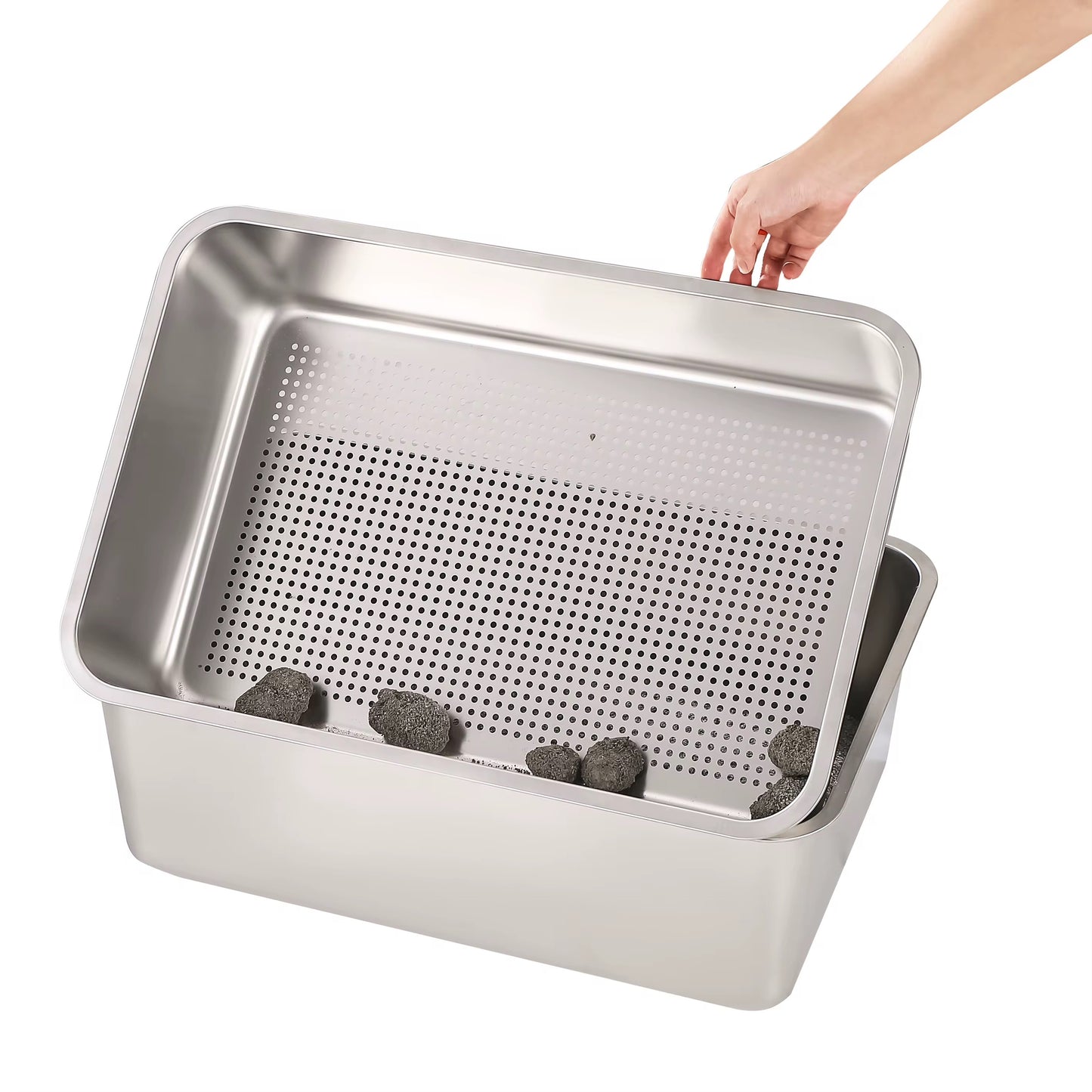 Cat Stainless Steel (METAL) Litter box with sand filter