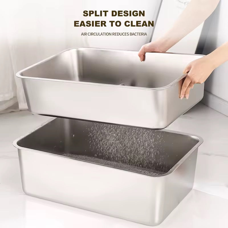 Cat Stainless Steel (METAL) Litter box with sand filter