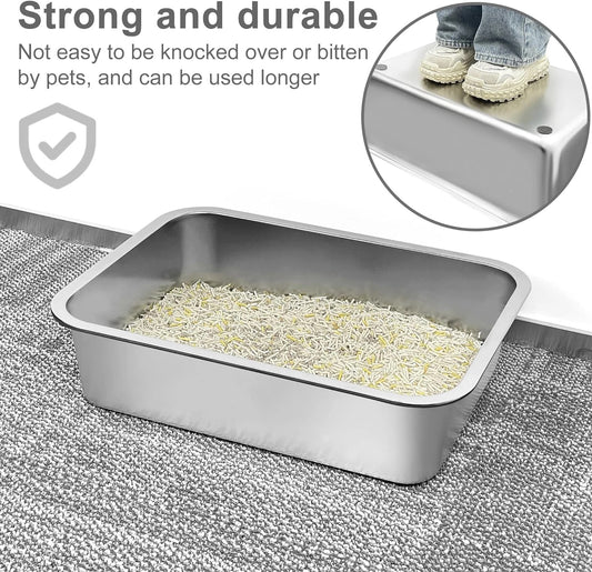 Cat Stainless Steel Litter Box (Toilet)