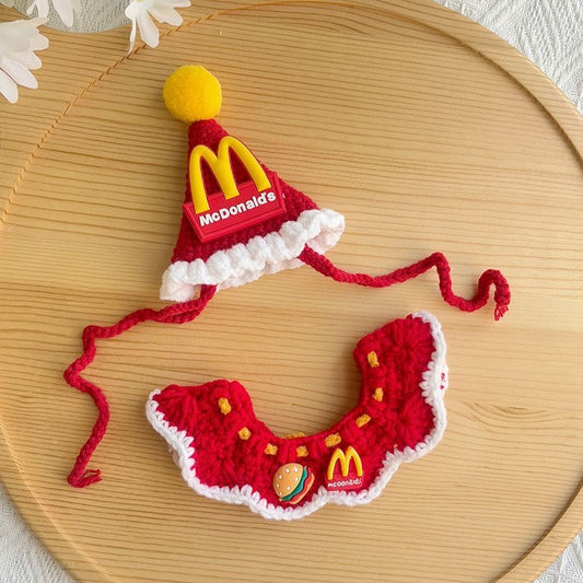 Pet Christmas Hat and Necklace (Mcdonald's)