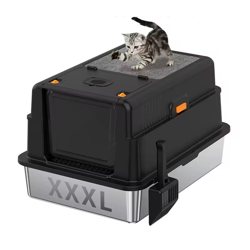 Cat Stainless Steel Enclosed Litter Box (EXTRA LARGE)