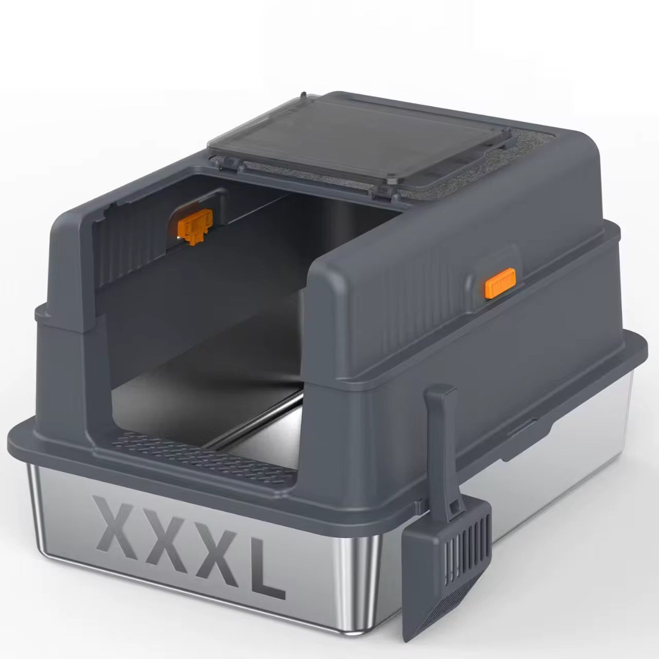 Cat Stainless Steel Enclosed Litter Box (EXTRA LARGE)