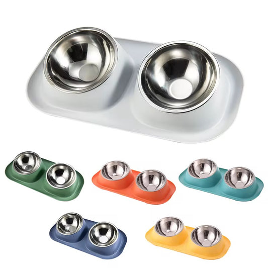 Pet Double Bowl Stainless Steel (Anti-Spill)