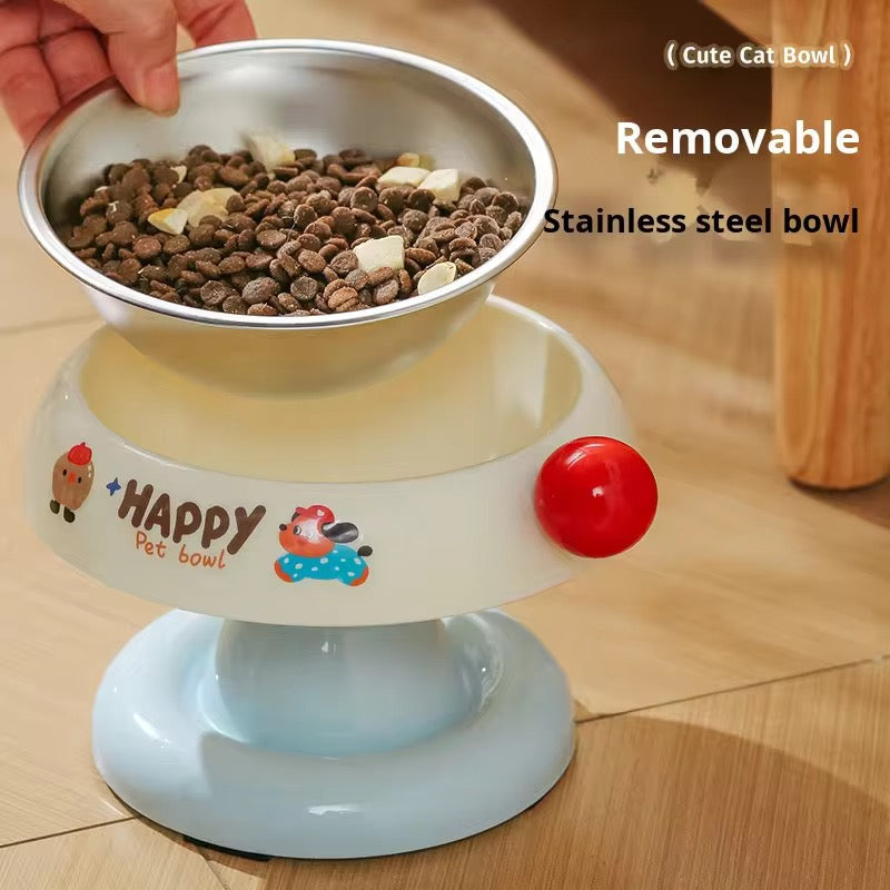 Pet elevated, stainless steel bowl