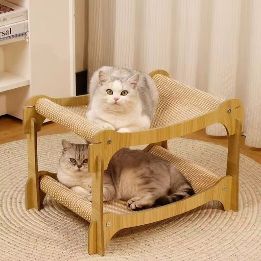 Cat double-layered scratcher bed