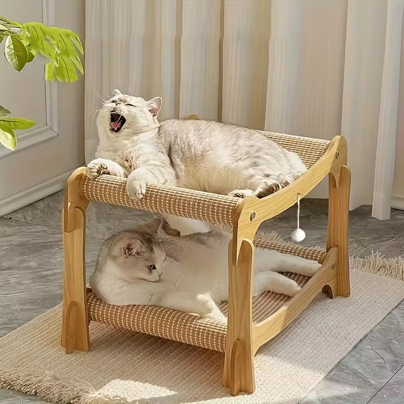 Cat double-layered scratcher bed
