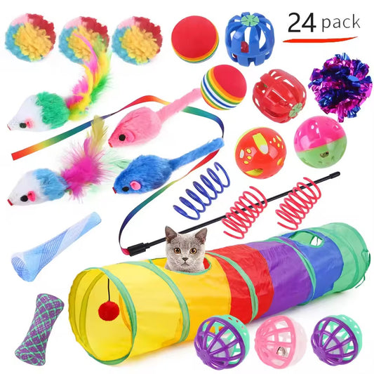 Cat tunnel set with 23 toys